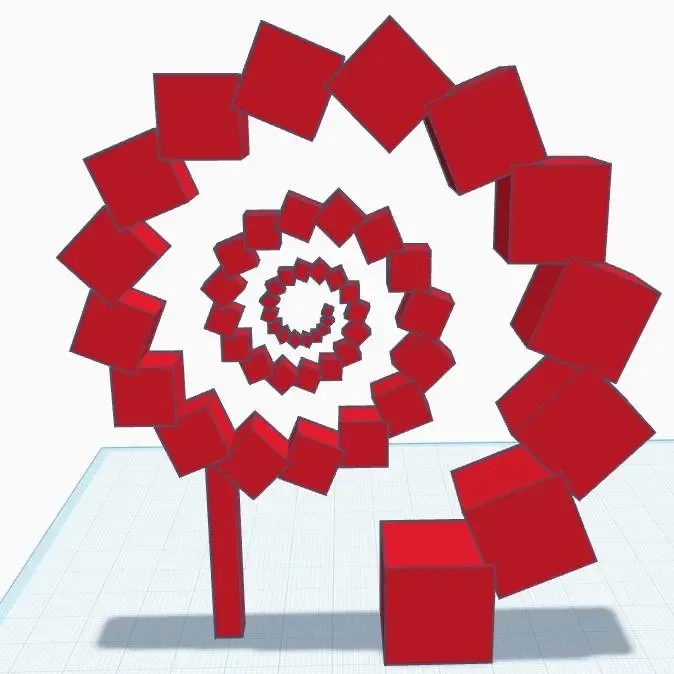 Fibonacci Square Spiral Decoration
