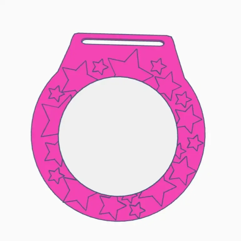 Customizable Medal With Star Background – 3D Printable STL