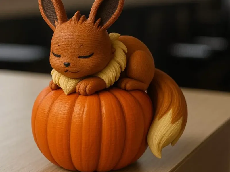 sweet evoli on pumkin