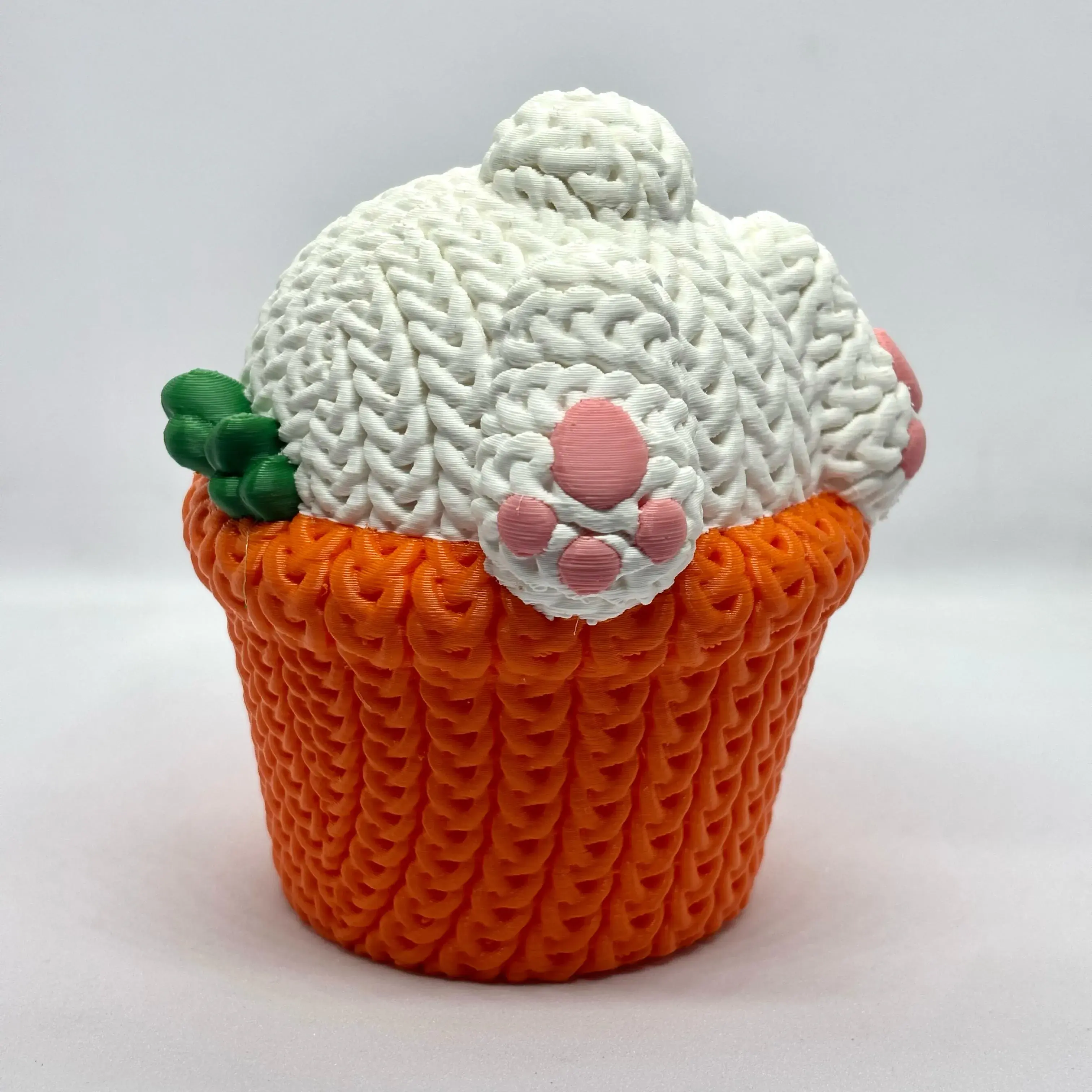 Knitted Bunny In Basket