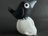 Knitted Raven On Skull-2