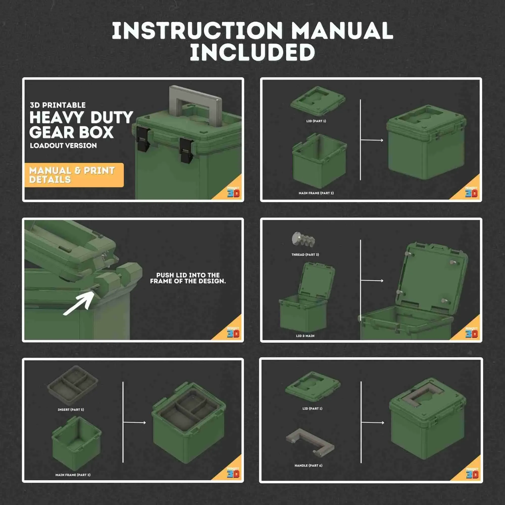 3D Printed Heavy Duty Gear Box Loadout Version STL Files