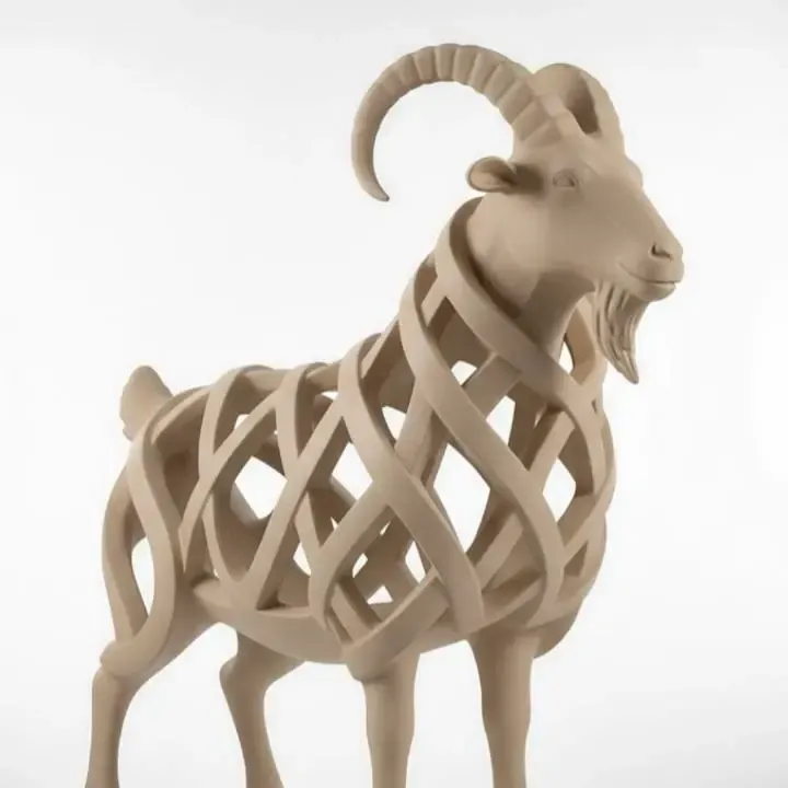 Ziege - Kollektion Tiere und Kurven - abstrakte Kunst - Dekoration