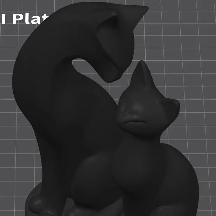 Minimalistic Cat & Kitten Sculpture