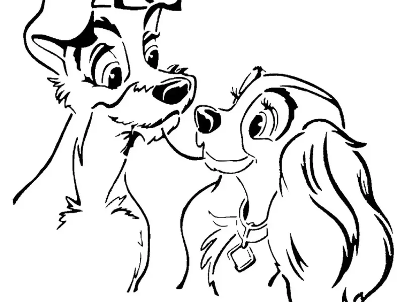 Lady and the Tramp stencil