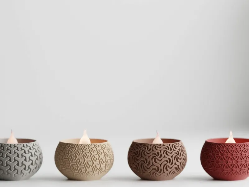 Candela LED Tea Light in stile geo