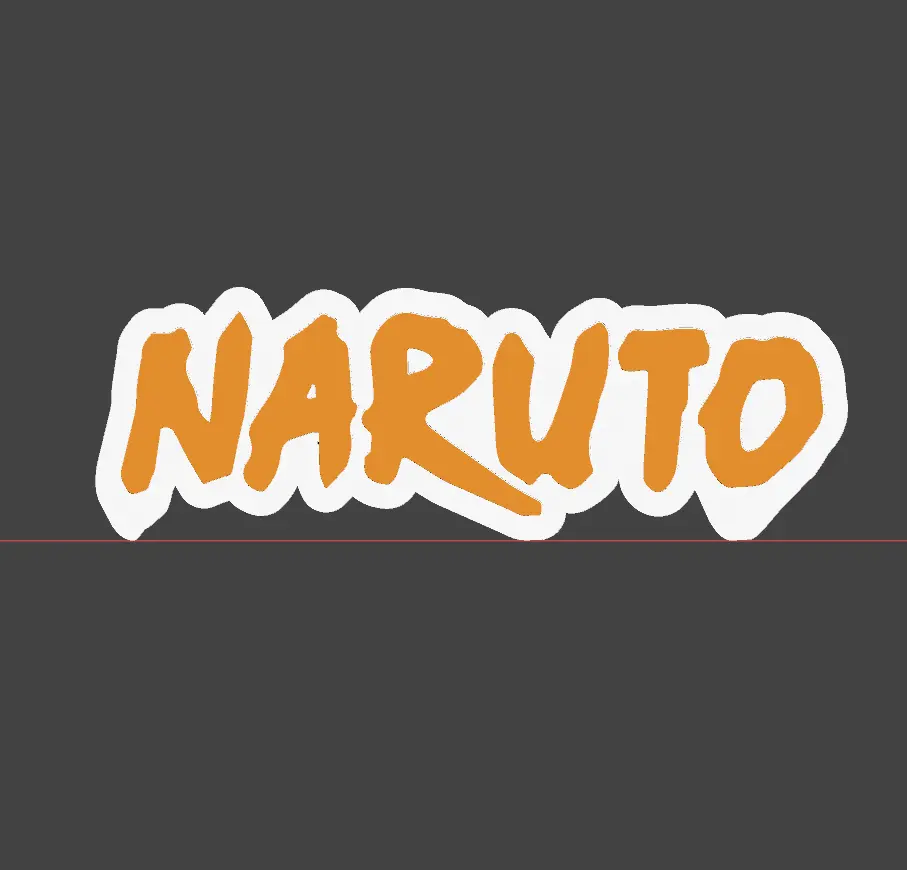 Figura decorativa con el nombre de Naruto
