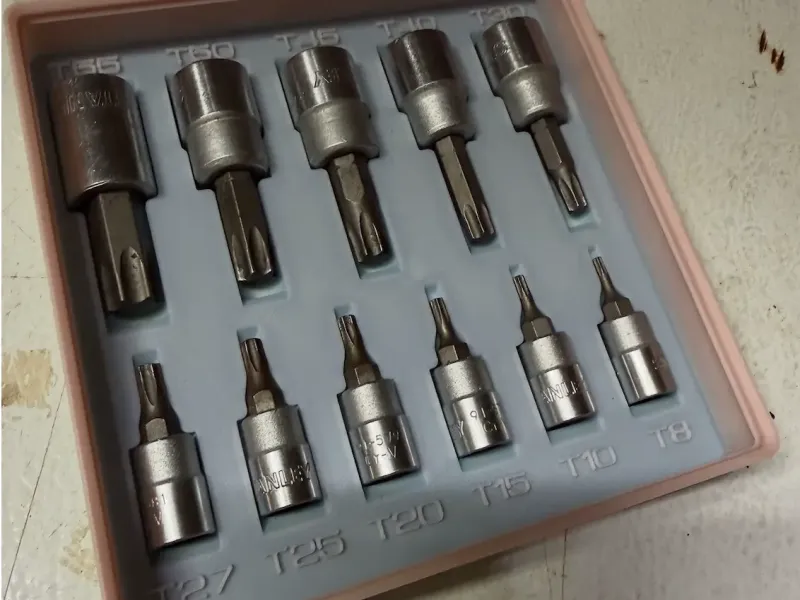 Gridfinity 3x3 bin for the 11 part Stanley Torx drivers