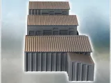 Set of three tin roof sheds with annex (10) - miniatures war-4