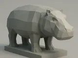LowPoly Nilpferd-1