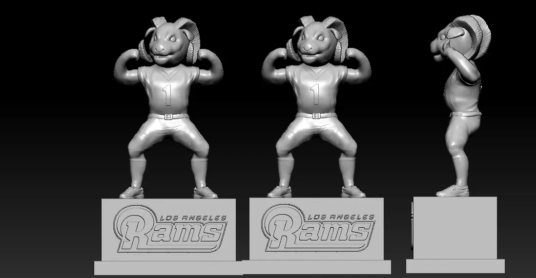 NFL - LOS ANGELES RAMS FOOTBALL MASCOT STATUE - 3D PRINT
