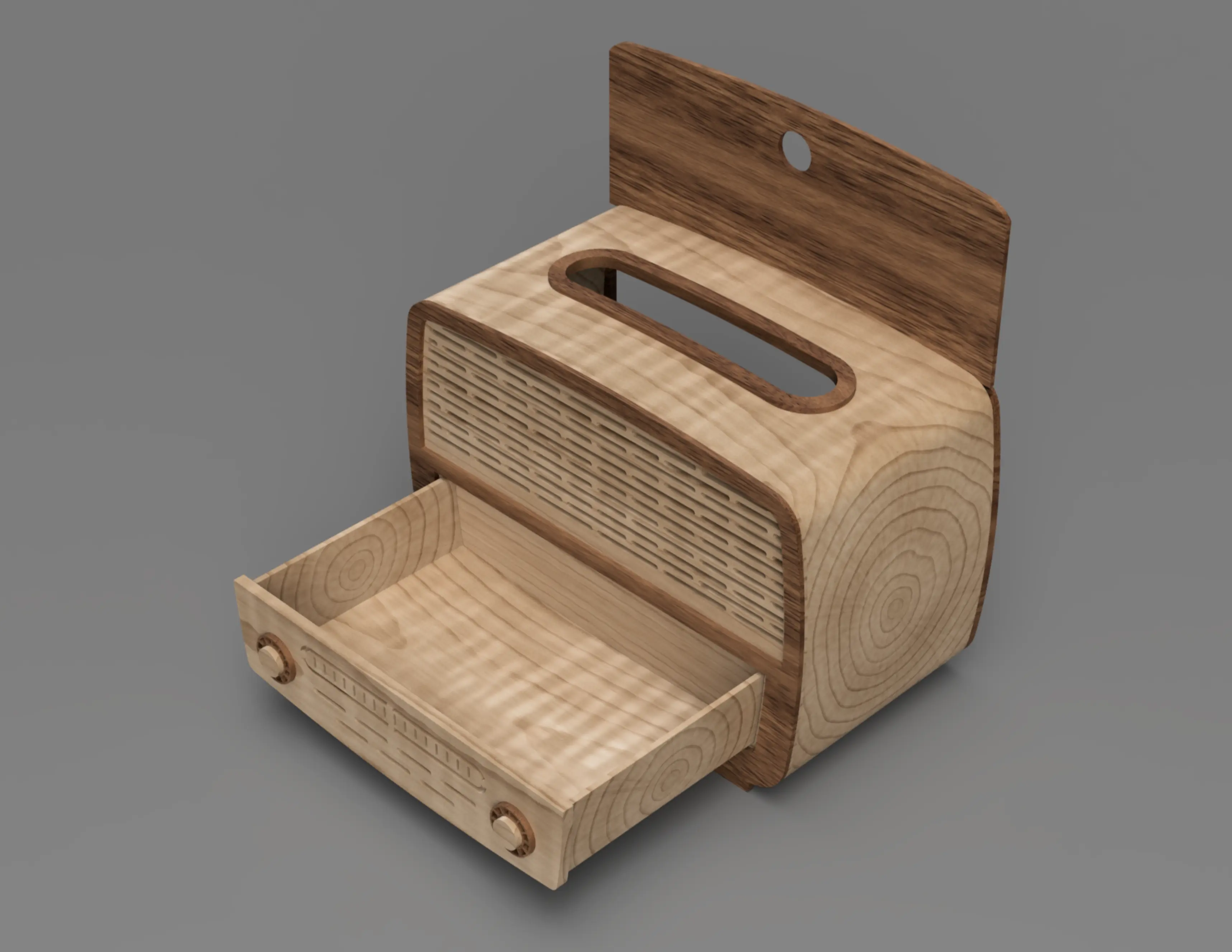 Vintage Radio Tissue Dispenser with Storage Compartment