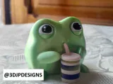 Frog Cute Couple Drinking-2