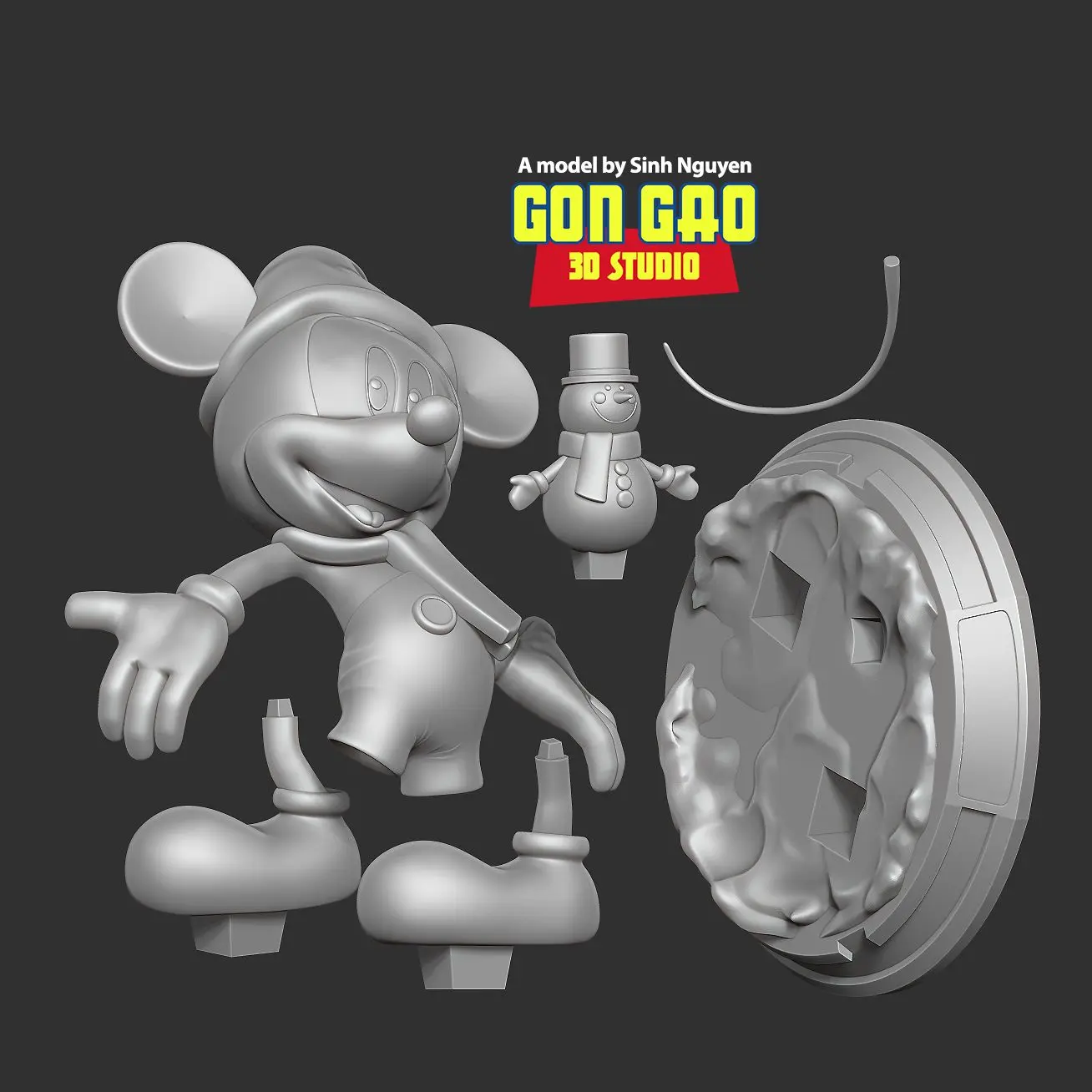 Mickey Mouse in winter