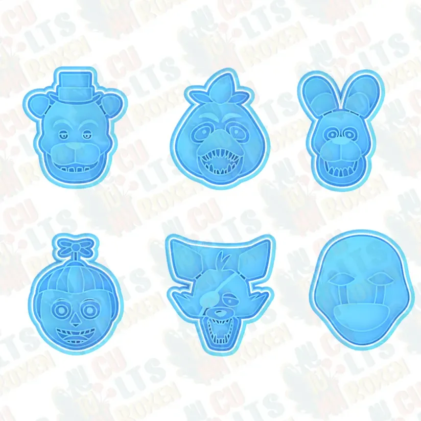 Five Nights at Freddys cookie cutter set of 6