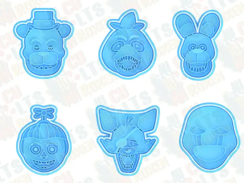 Five Nights at Freddys cookie cutter set of 6