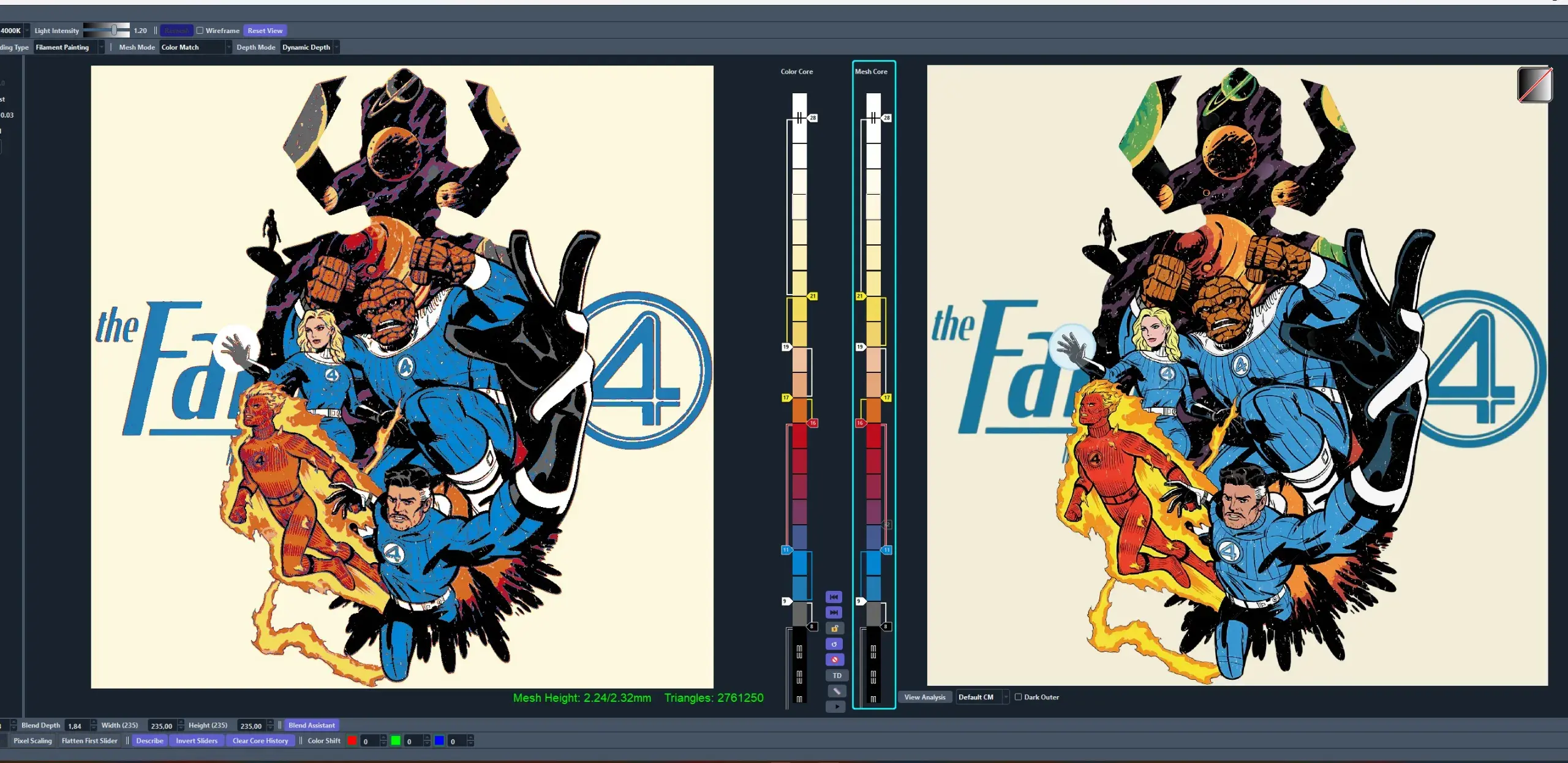 Hueforge Files 3D Printer Files | 3MF File | Fantastic Four Hueforge | Creality Cloud