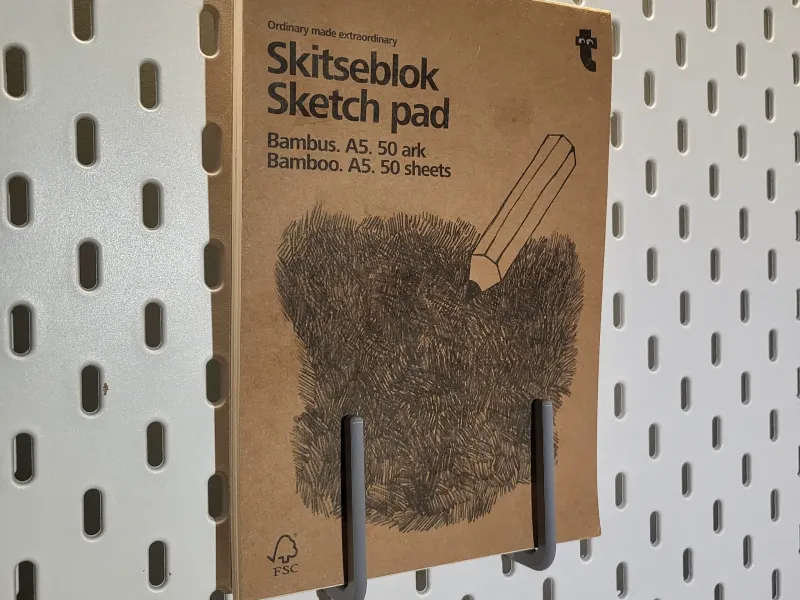 Notehook - smart notebook holder for IKEA SKADIS pegboard