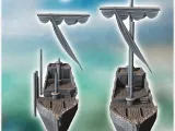 Medieval boat with folded sail and mast observation post (4)-1
