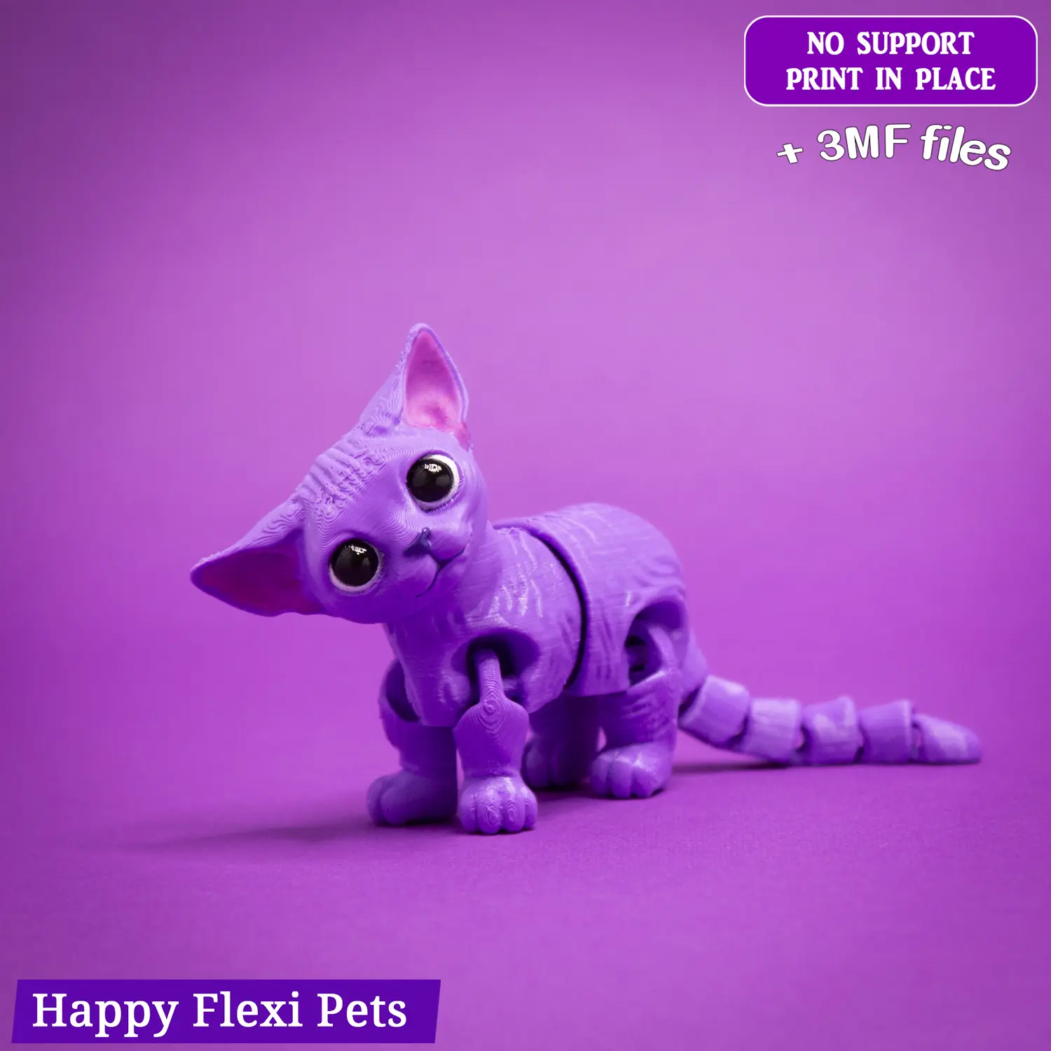 Articulated sphynx cat toy - Happy Flexi pets - cat figurine