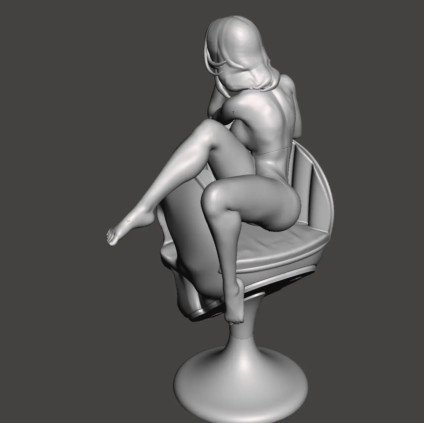 GIRL ON CHAIR ART DECORATION