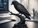 3 in 1 Raven Statue STL Bundle | Gothic Raven on Branch, Rav-1