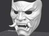 Oni Warrior Wall Mask – 3D Printed Display Piece-2