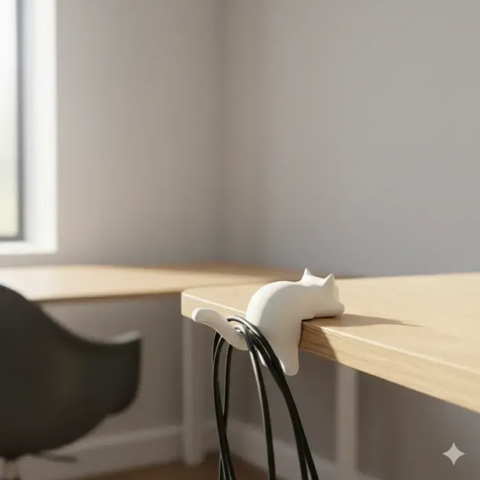 Cat Desk Hook Cable Organizer - Home - PLA - 3D printed product - фото 7