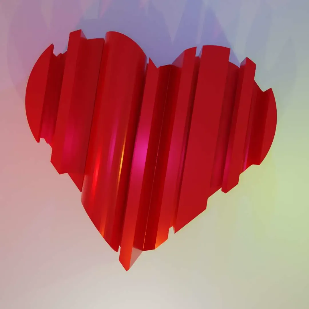 3D WORD SHAPE OF HEARTS (I LOVE U)