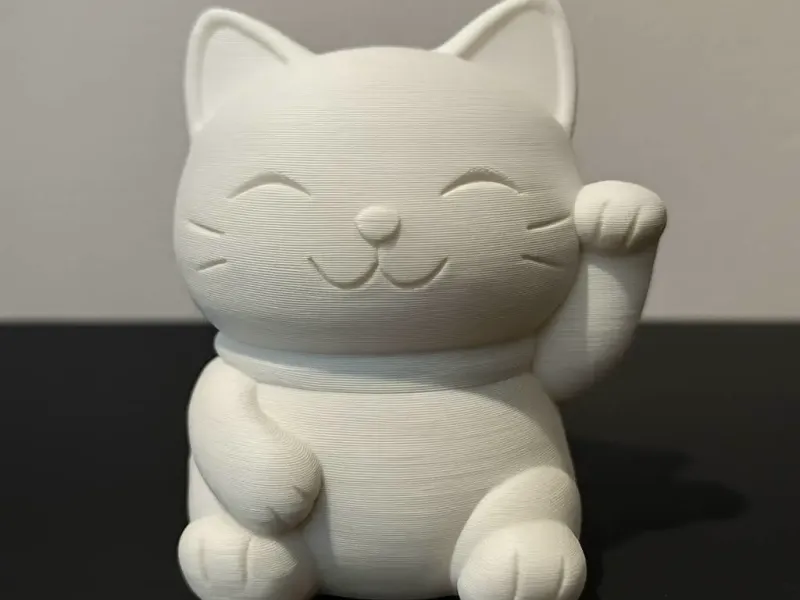 Lucky cat -  minimalist maneki-neko figurine