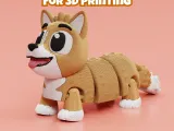 Articulated Corgi dog STL & 3MF – Flexi Print in place-1
