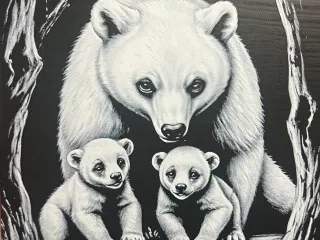 Bear & Cubs v3 Hueforge 200x200