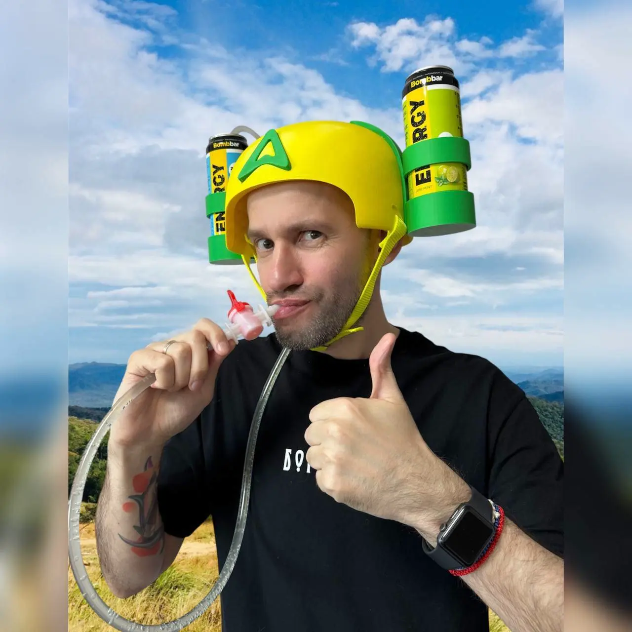 Helmet for drinks