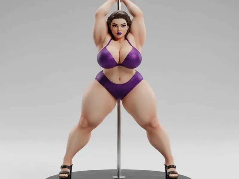 Royal Amethyst – Plus Size Pole Dancer Figurine