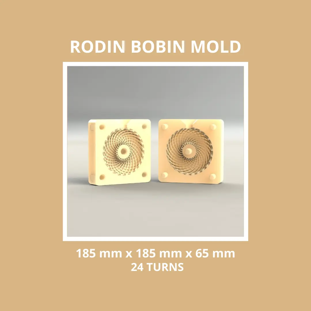 MOLDE PARA BOBINA RODIN TOROIDAL - 185 X 185 X 65 MM 24 VUELTAS