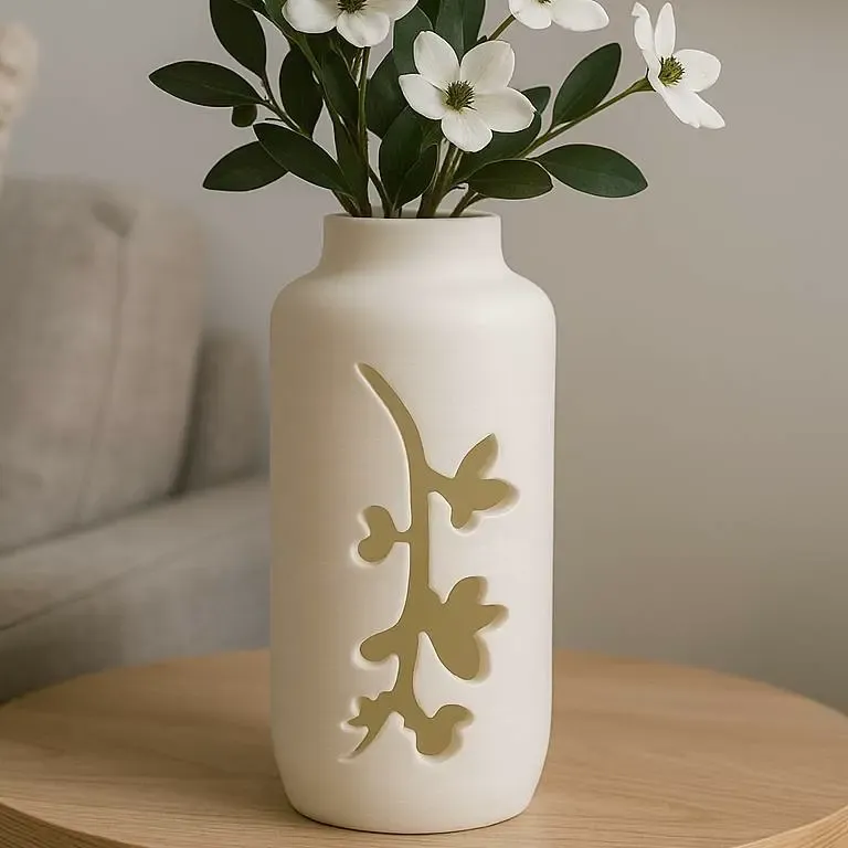 Floral Cutout Vase — Minimalist Modern Decor