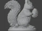 Cute Winter Squirrel Figurine Holding Pine Cone – Printable -5