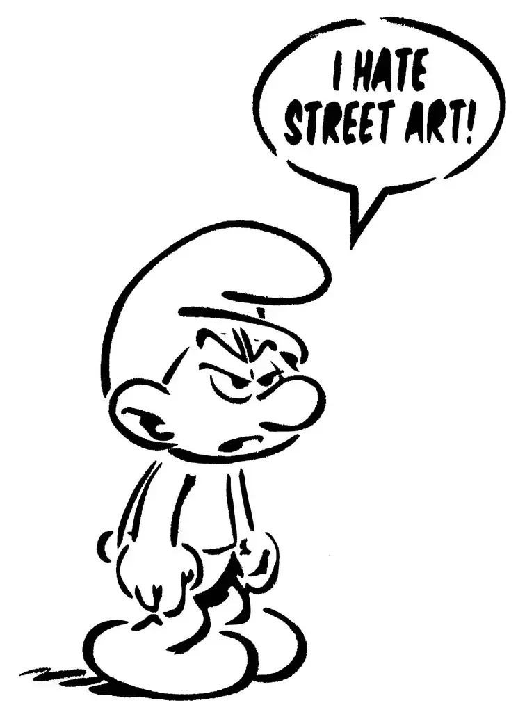 Grouchy Smurf stencil