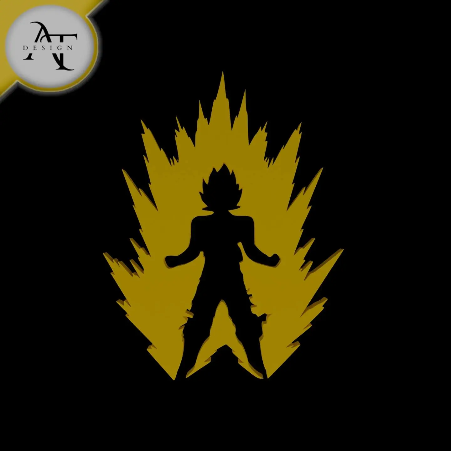 Super Saiyan - Dragon Ball - Silhouette - 2D Wall Art Decor