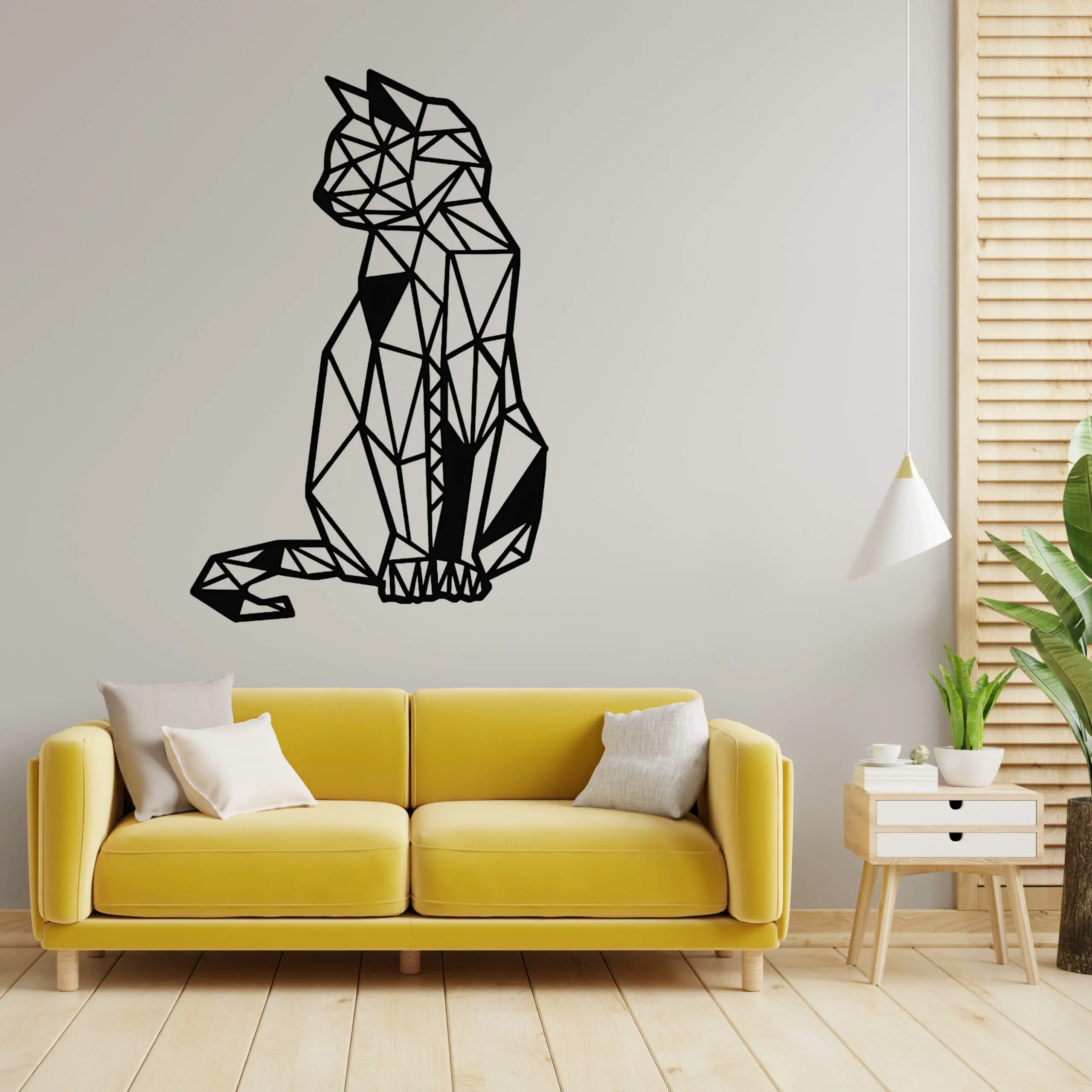 Geometric Cat Wall Art