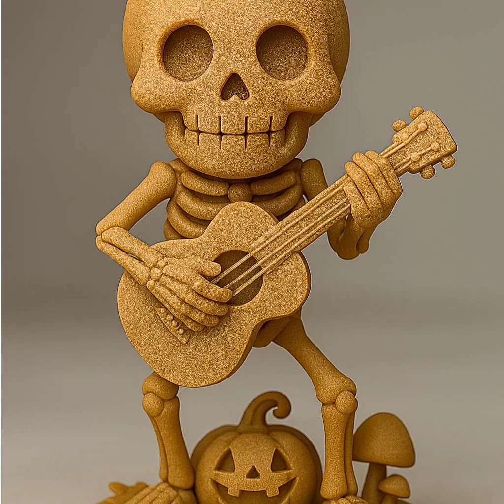 Cute Skeleton with Guitar – Halloween 3D Printable Figure