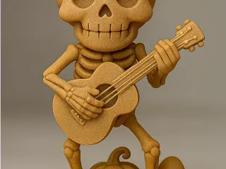 Cute Skeleton with Guitar – Halloween 3D Printable Figure