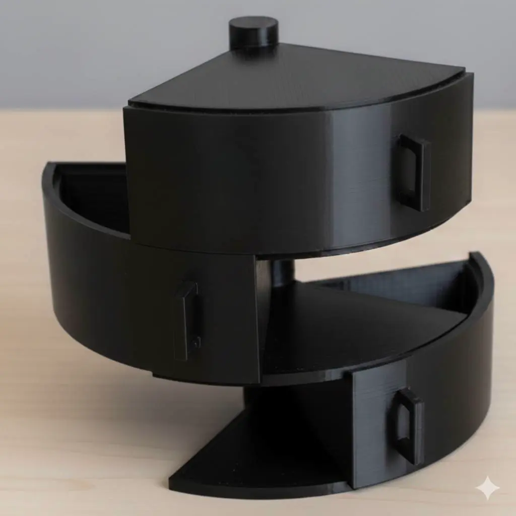 Rotating Desk Organizer – Movable Triangular Shelf