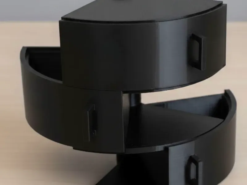 Rotating Desk Organizer – Movable Triangular Shelf