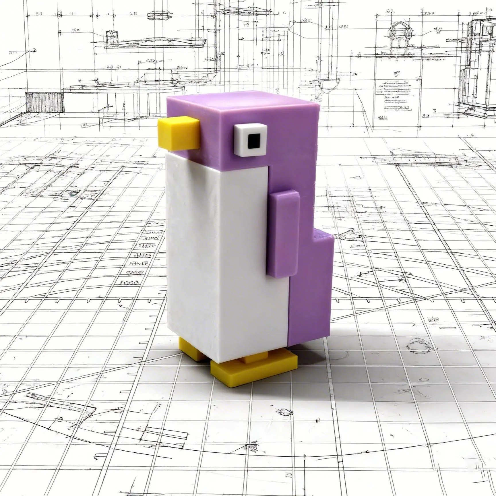 Minecraft Pixel Art Ornament Toy - Penguin