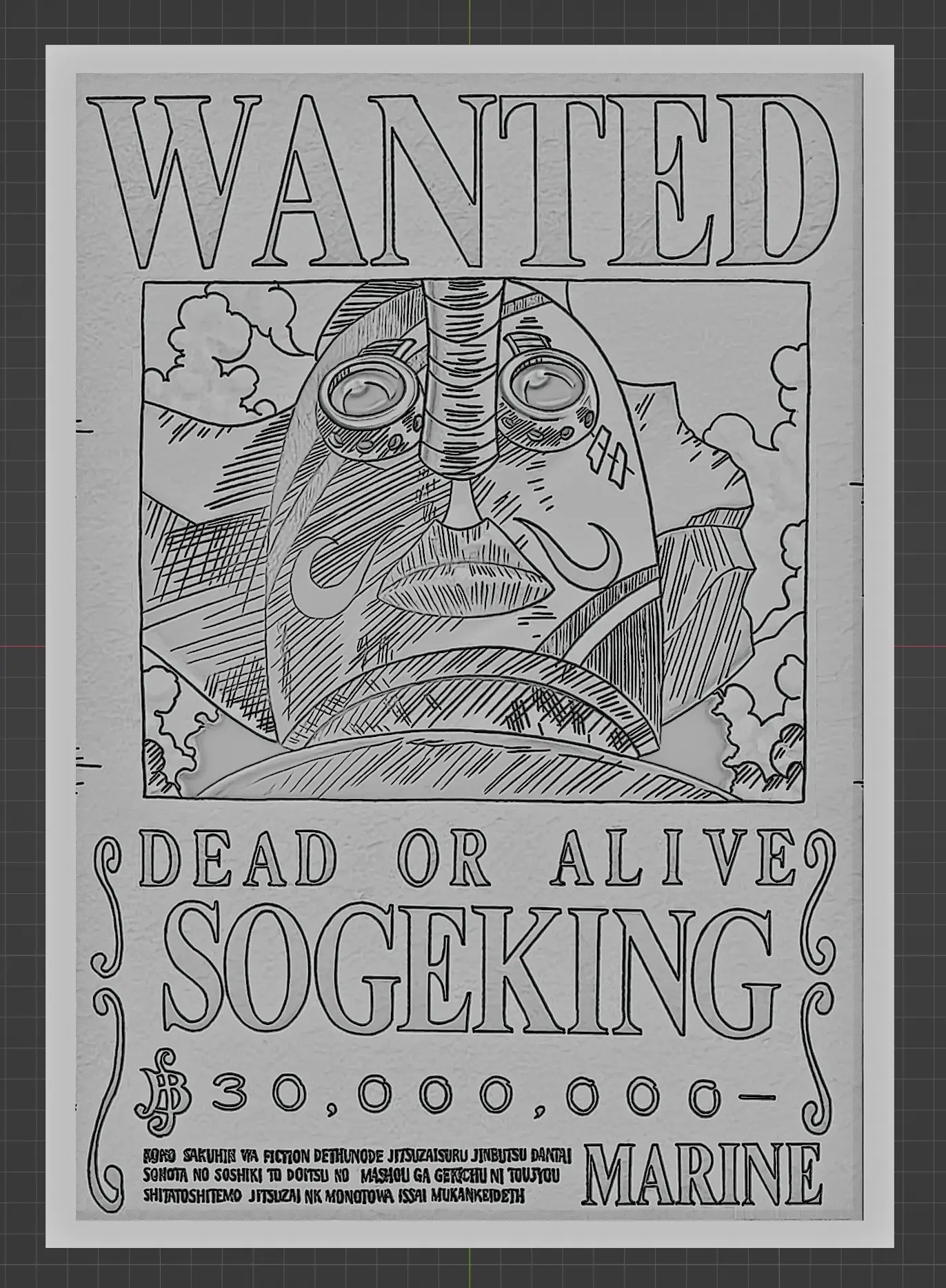 sogeking wanted poster - one piece