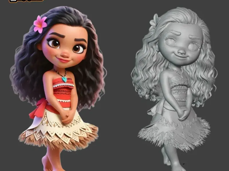 Mohana Chibi Style Princess Disney