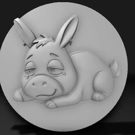 sleepy donkey cartoon lying down with droopy eyelids,