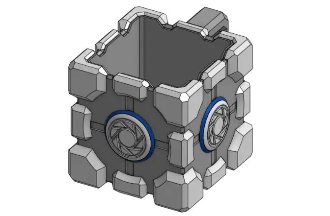 portal 1/2 weighted storage/companion cube mug