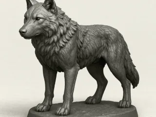 Cool Wolf Sculpture